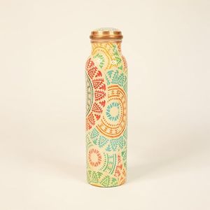Bohemian Pattern Portable Water Bottle <b>Plastic</b> Outdoor Travel <b>Cup</b> Straight Design Transparent Direct <b>Drinking</b> Hiking Use - Product Image 1
