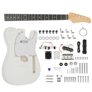 Kit Chitarra Elettrica Fai-da-te Stile TL a 6 Corde, Corpo in Mogano, Manico in Acero con Accessori, Colore Bianco - Product Image 1