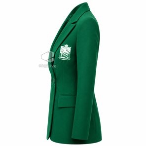 Blazer pour femme Iota Phi Lambda à simple boutonnage, brodé, à revers crantés, veste de costume ajustée pour le bureau et les affaires, tenue de travail formelle - Product Image 3