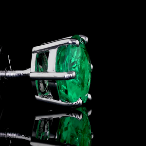 Pendientes Solitarios de Diamante Amarillo Intenso Cultivado en Laboratorio, con Engaste de Puntas Chapado en Oro de 14K, Certificado IGI, para Boda o Compromiso - Product Image 3