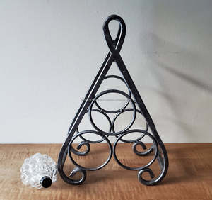 Vintage Style Metal <b>Wine</b> <b>Rack</b> With <b>Black</b> Coated Finish Perfect For Weddings Home Bars Restaurants And Elegant Barware Display - Product Image 2