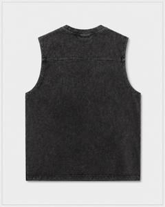 Men's Casual Summer Sleeveless Tank Top Lightweight Polyester Comfortable Loose Design Distressed <b>Stringer</b> <b>Vest</b> Button Hip Hop - Product Image 6