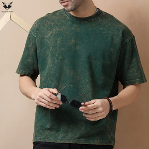 Camisetas Casuales Transpirables de Color Verde 2026, Ligeras, Totalmente Personalizadas, Servicio OEM ODM, Lavado Ácido, para Hombre - Product Image 5
