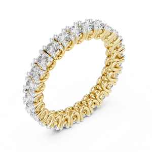 Bagues de mariage en or massif 14 carats avec diamants ronds brillants de laboratoire, sertissage éternité, qualité DEF VVS, fournisseur OEM en gros - Product Image 3