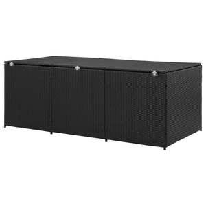 Black 70.9"x35.4"x27.6" Patio <b>Storage</b> <b>Box</b> Poly Rattan <b>Material</b> for Sheds & <b>Storage</b> - Product Image 5