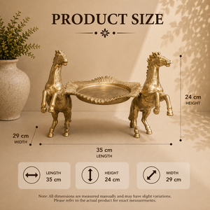 Luxury Brass Horse Serving Bowl Decorative Centerpiece Handcrafted Metal Candy Tray Elegant <b>Table</b> Decor Premium Home Accent - Product Image 2