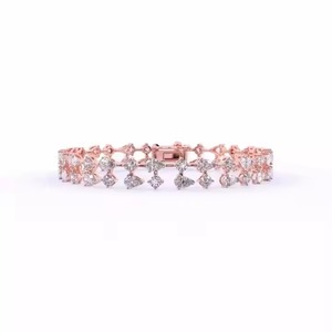 Lab Grown Diamond Tennis Bracelet for Women and Men, Mix Cut Diamond Tennis Bracelet For Wedding, Solid Gold moissanite Bracelet - Product Image 4