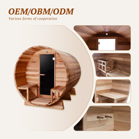 Sauna extérieur haut de gamme du Portugal avec véranda intégrée, en cèdre rouge monobloc, certifié ETL, contrôlé par Wi-Fi, pour le bien-être