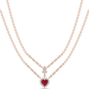 Prix de gros usine REYES Collier pendentif en argent sterling 925 avec moissanite et pierre précieuse rubis taille cœur 3,5 carats, Bijoux fins - Product Image 3