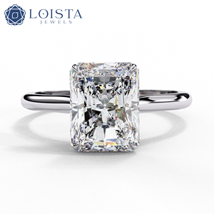 Bague de fiançailles solitaire en diamant radiant cultivé en laboratoire, plaqué or 18 carats, certifié IGI, bijoux de luxe pour femmes, mariage et cadeau - Product Image 2