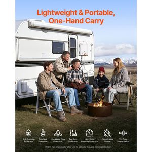 Scaldabagno Portatile a Propano da 34000 BTU 1.32 GPM, Senza Serbatoio, da Esterno, Istantaneo, con Set di Accessori, Regolato per Camper, Tipo Gas GPL - Product Image 5
