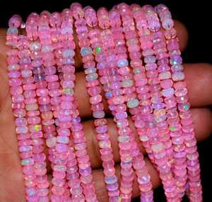 Cuentas facetadas de ópalo rosa etíope natural para la fabricación de joyas, proveedor mayorista, venta al por mayor, comercio global B2B, piedras preciosas - Product Image 3