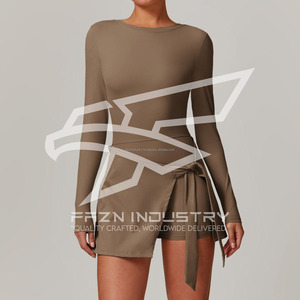 Women Tennis Uniform <b>Skirt</b> Set Wholesale Sportswear OEM Breathable Quick Dry Spandex / Nylon Athletic Tennis Dress - Product Image 5
