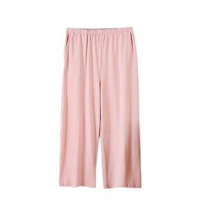 Pantalon de pyjama capri en coton pour femme, confortable, avec poches, taille élastique, coupe large, pour la maison, vente en gros personnalisée - Product Image 1