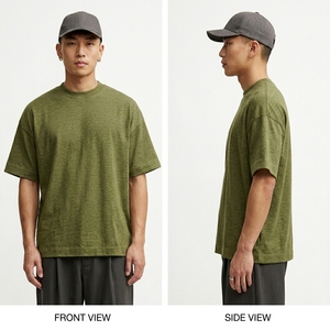 เสื้อยืดคอตตอนหนาน้ำหนักมาก สไตล์วินเทจ ล้างสีแบบเฟด ลายกราฟิก สำหรับผู้ชาย ทรงโอเวอร์ไซส์ ขายส่งจากโรงงาน - Product Image 2