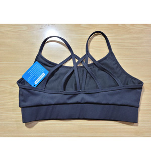 Women's Customized Fitness Logo Design Breathable Running Sports Padded <b>Bra</b> Medium Support <b>Racerback</b> 100% Nylon Yoga Vest Tank - Product Image 3