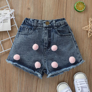 Pantalones para Niñas, Color Sólido, Elásticos, con Botones, Cierre de Cremallera, Bolsillos, Bonitos, Ropa de Verano, Shorts de Mezclilla para Niños - Product Image 3