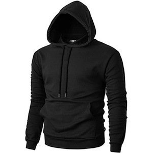 <b>Men</b> Solid Color Hooded Sweatshirt Cotton Knitted Casual <b>Pullover</b> With Kangaroo Pocket Regular Fit Autumn Wear - Product Image 3
