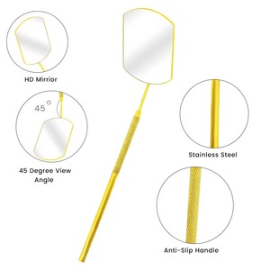 Miroir grossissant à long manche pour vérifier les extensions de cils, outils de maquillage, fournisseur de miroirs à cils en acier inoxydable - Product Image 4
