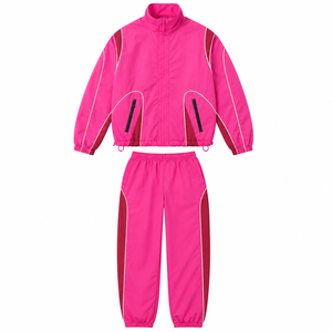 Custom Winter Nylon Hooded Tracksuit Zip-Up <b>Jacket</b> Joggers Set Tricot Warm Casual Sportswear Windbreaker Waterproof Eco-Friendly - Product Image 1