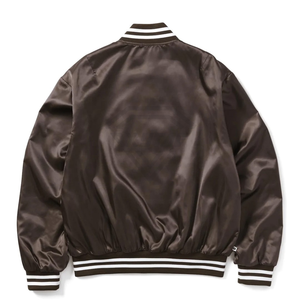 Best Style <b>Men's</b> Baseball Satin Varsity <b>Jacket</b> <b>Waterproof</b> Chenille Patches with Black and White Rib Wholesale <b>Cheap</b> Price OEM - Product Image 2