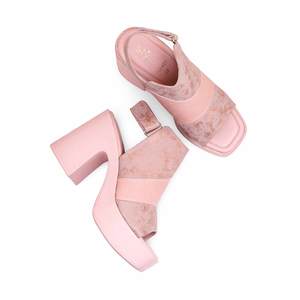 Sandalia rosa de tacón formal PU0407 para bodas y ocasiones especiales - Product Image 1