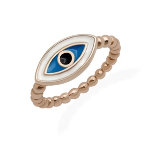 Bague Œil du Diable en Argent 925 Plaqué Or, Peinture à l'Huile, Tendance, Porte-Bonheur, Œil d'Ange Bleu Contre le Mal pour Femme - Product Image 1
