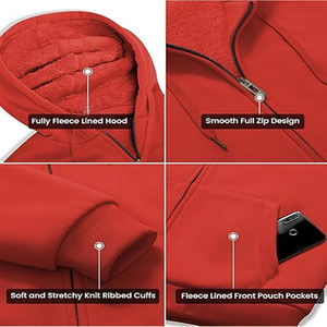 Sudaderas con Capucha Térmicas Personalizadas de Manga Larga 100% Algodón para Hombre, Estilo Nuevo con Cierre, Sudaderas para Hombre 2026 - Product Image 2