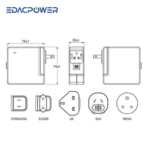 Máx. EA1062SDR 60W 3.33A Adaptadores de corriente 18 ~ 24V AC/DC Conexión enchufable intercambiable para uso ITE - Product Image 2