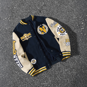 Veste de baseball chauffante vintage style urbain pour homme et femme, motif personnalisé, vente en gros d'usine - Product Image 2