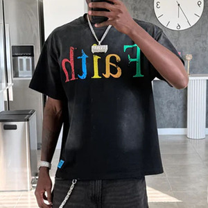 Camiseta Negra de Manga Larga para Hombre, Estilo Punk, Cuello Redondo, Corte Regular, 100% Algodón Tejido, Transpirable, Diseño Personalizado - Product Image 1