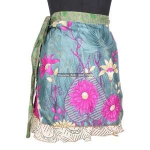 Mini Skirts Vintage Silk Magic Wrap 21" Wrap Mini Skirt Halter <b>Tube</b> Maxi Fabulous 2 Layer Wrap Around Hippie Silk Mini Skirt - Product Image 3