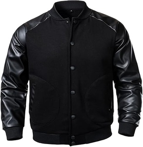 Latest Style Men's Cotton Varsity <b>Jacket</b> Lightweight <b>Jacket</b> Casual Bomber <b>Jacket</b> Color Block Varsity Coat 2026 - Product Image 2