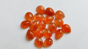 Pierres précieuses en pierre de soleil naturelle, forme poire, cabochon, 6x8mm à 12x16mm, dos plat lisse, lot en gros pour la fabrication de bijoux - Product Image 4