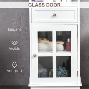 Mobile da Bagno Salvaspazio in MDF Bianco con Specchio per Casa, Soggiorno e Uso Alberghiero - Product Image 4