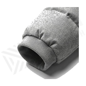 Hooded Quilted Waterproof <b>Bubble</b> Jacket Black Full Sleeve Winter Windproof Cotton Shell Knitted Fabric Polyester Filling Stand - Product Image 6