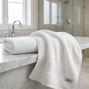 ผ้าขนหนูอาบน้ำ 550 GSM Zero Twist 100% ผ้าฝ้าย ผลิตภัณฑ์รักษ์โลก แห้งเร็ว ได้รับการรับรองมาตรฐาน Oeko-Tex เนื้อนุ่ม ไม่เป็นขุย ซึมซับน้ำได้ดี เหมาะสำหรับโรงแรมและสปา - Product Image 4