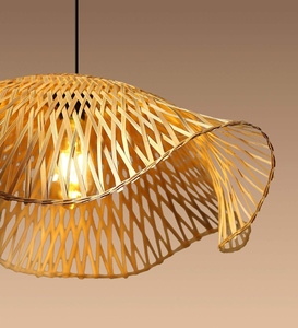 Handwoven Bamboo Pendant <b>Light</b> Natural Rattan Hanging Lamp Boho <b>Ceiling</b> <b>Light</b> Handmade <b>Wicker</b> Pendant Lamp - Product Image 3