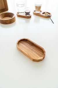 Wooden Storage <b>Trays</b> Oval Unfinished Minimalist Design Stackable for <b>Table</b> Neatening and Organization by handmade Collection - Product Image 5