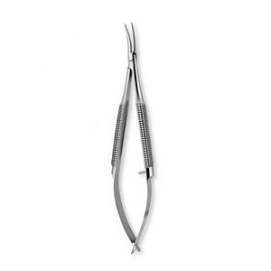 Portaagujas Oftálmico Curvo de 4.5 Pulgadas de Calidad Premium, Mandíbulas Lisas, Manual, de Acero Inoxidable, Certificado CE, para Cirugía Ocular - Product Image 2