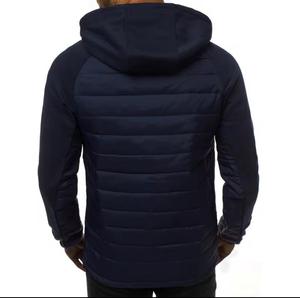 Chaqueta Acolchada con Capucha para Hombre, Color Sólido, Cierre de Cremallera, Resistente al Viento, Informal, para Invierno, Corte Regular - Product Image 2