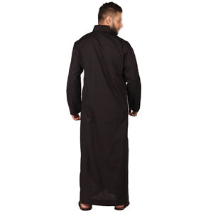 Túnica Saudí Premium para Hombre, Ropa Islámica, Manga Larga, Algodón, Color Negro, Jubba para Venta al por Mayor - Product Image 4