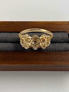Anillo Floral Vintage con Diamante Cultivado en Laboratorio, Corte Redondo, para Mujer, con Oro Sólido de 14K, Regalo de Compromiso para Parejas - Product Image 6