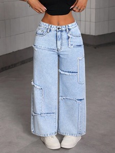 Pantalones Vaqueros de Invierno Transpirables 100% Algodón de Secado Rápido, Elásticos, Curvos, Talla Grande, Diseño Personalizado OEM para Mujer, Precio Económico - Product Image 6