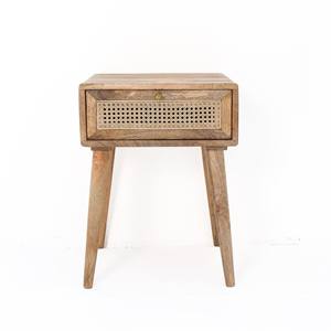 Vandana Orion Optima Rattan <b>Drawer</b> <b>Side</b> <b>Table</b> Modern Natural Woven Accent Furniture Design - Product Image 3