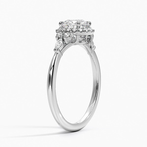 Bague BOJ 056 en argent 925, coupe ronde, avec halo de diamants Nadia, moissanite 2 carats couleur D VVS1 certifiée GRA, bague de mariage à prix réduit - Product Image 2