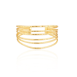 Bracelet manchette ouvert en laiton plaqué or fait main, élégant, multicouche, tendance, bijoux de mode pour femmes et jeunes filles, cadeau - Product Image 1