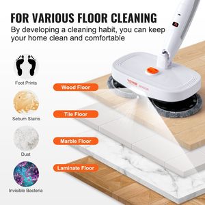 Doppio testa Cordless elettrico Mop LED faro 40 Min durata batteria serbatoio acqua pastiglie in microfibra per legno duro/piastrelle di pulizia del pavimento - Product Image 5