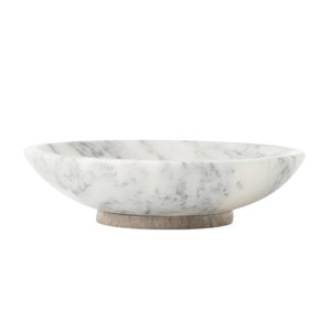 Bol à fruits de luxe en marbre noir sur piétement, centre de table décoratif en pierre pour la décoration moderne des maisons et des hôtels - Product Image 4