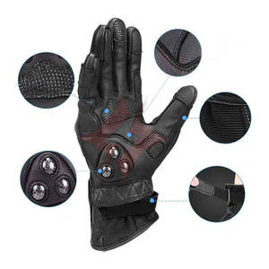 Guantes de Motocicleta Personalizados de Fibra de Carbono con Pantalla Táctil Impermeable, Guantes de Carreras de Cuero para Hombre de Alta Calidad - Product Image 6